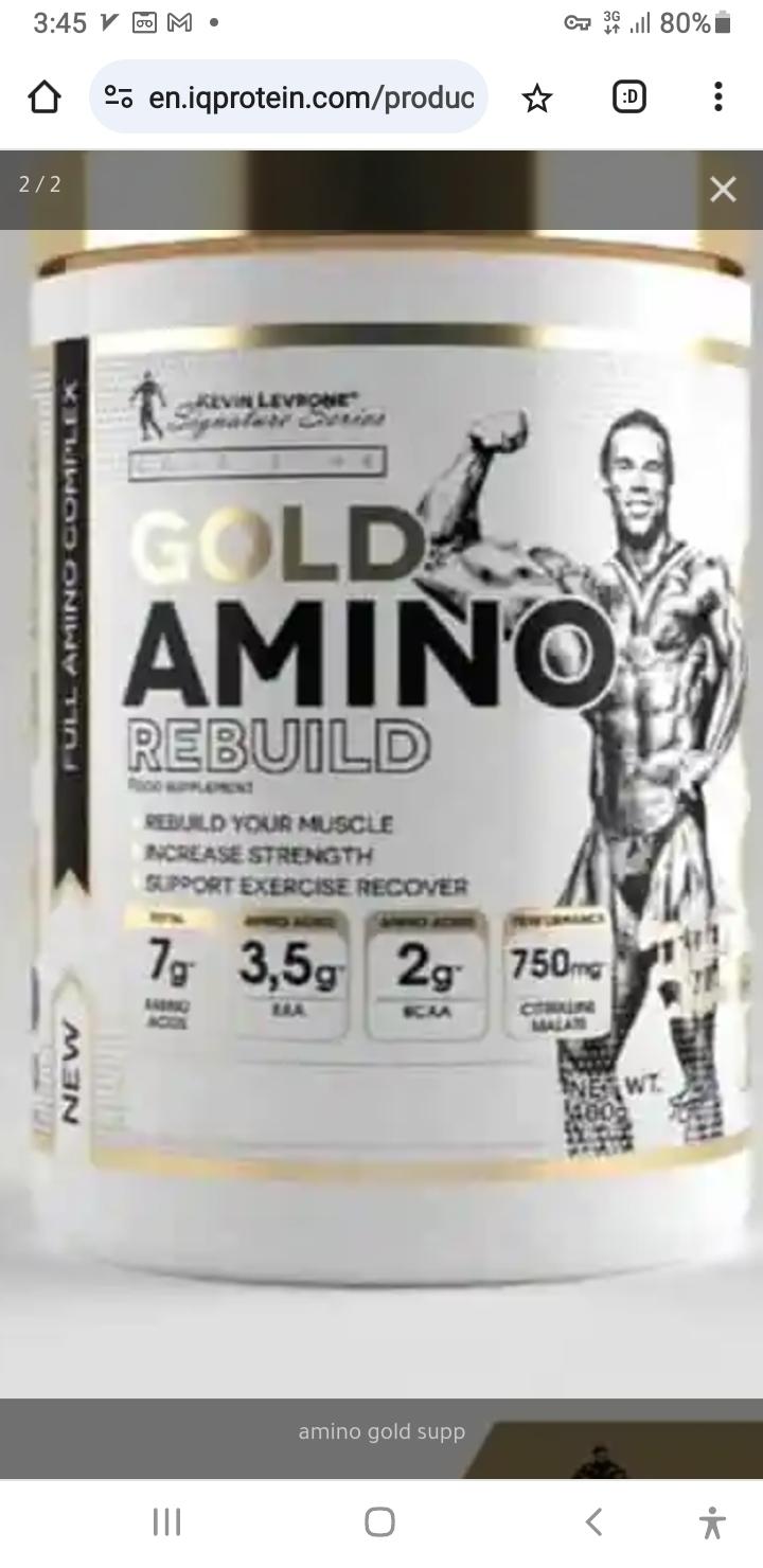 BeeaaB HealtH nutritional analysis of GOLD AMINO REBUILD Kevin Levrone