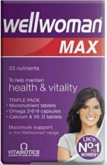 بياب تحلیل المغذيات الكامل Wellwoman Max 84 Tabs/Caps | Omega 3-6-9 Vitabiotics