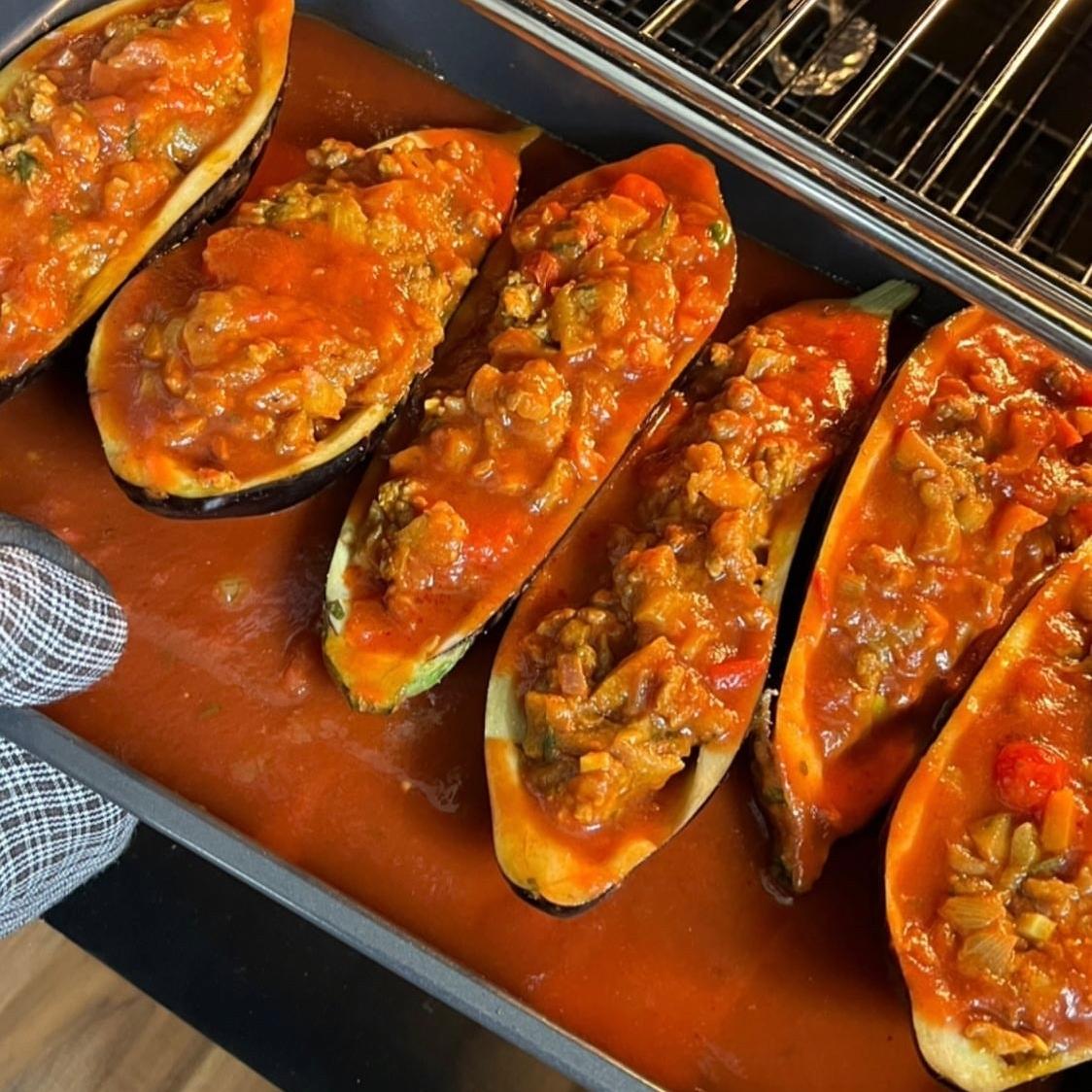 Stuffed Eggplant with Lamb