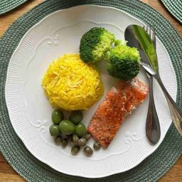 Salmon with Saffron Rice