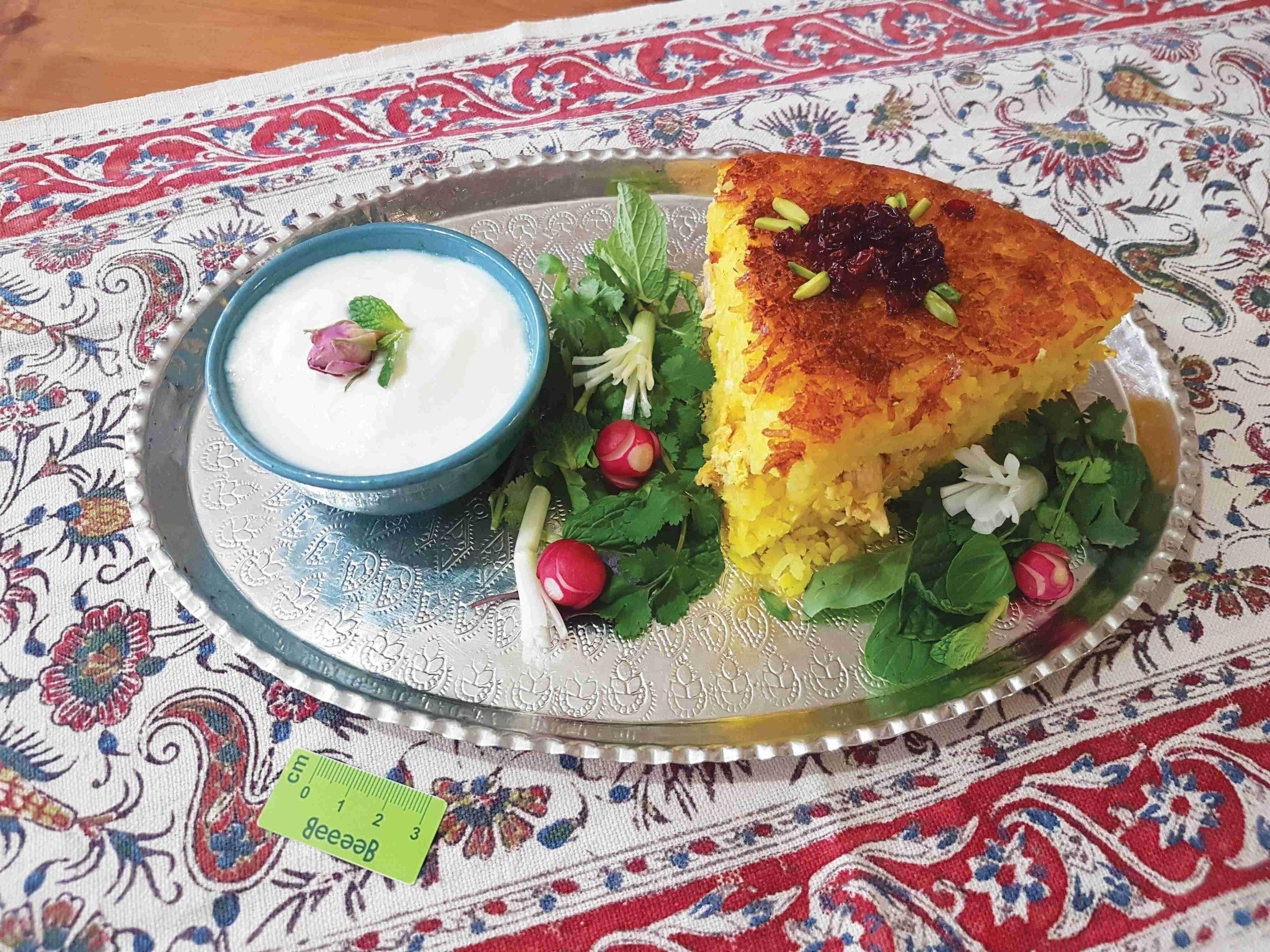 Persian Savory Rice Cake with Chicken