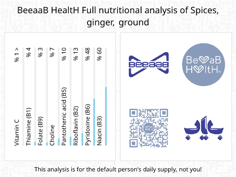 BeeaaB HealtH Analisi nutrizionale completa di Ginger Powder