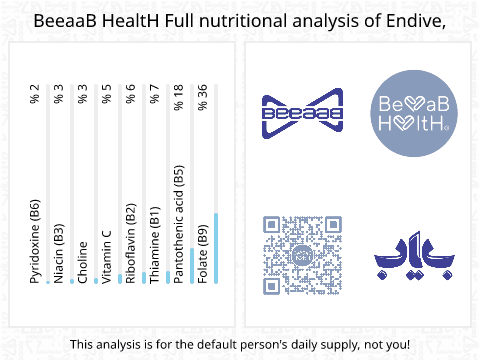 BeeaaB HealtH nutritional analysis of Endive,