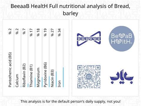 BeeaaB HealtH Analisi nutrizionale completa di Pane di segale fermentato