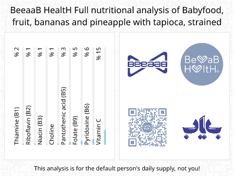 BeeaaB HealtH Analisi nutrizionale completa di Banana and Pineapple with Starch Baby Food