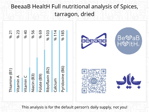 BeeaaB HealtH Analisi nutrizionale completa di Estratto di dragoncello secco