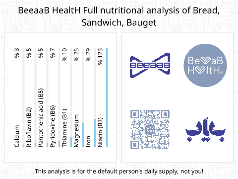 BeeaaB HealtH Analisi nutrizionale completa di Pane per panini tipo baguette