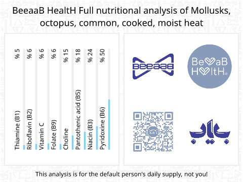 BeeaaB HealtH Analisi nutrizionale completa di Polpo cotto a vapore