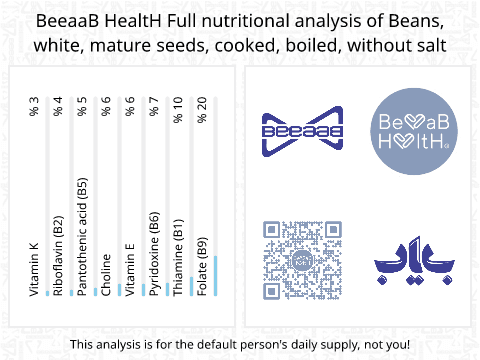 BeeaaB HealtH Analisi nutrizionale completa di Fagioli bianchi bolliti senza sale