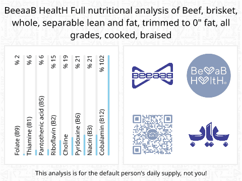 BeeaaB HealtH Analisi nutrizionale completa di Petto di manzo saltato con grasso lessato