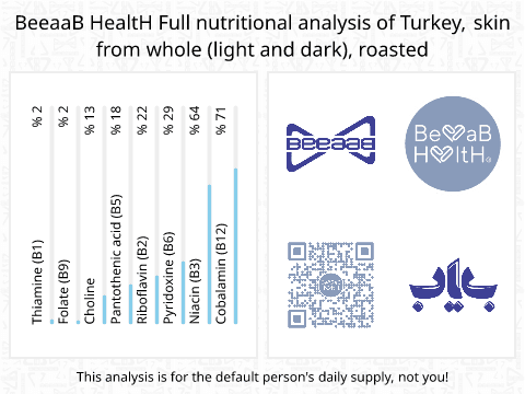 BeeaaB HealtH Analisi nutrizionale completa di Carne bianca e rossa di tacchino con pelle alla griglia