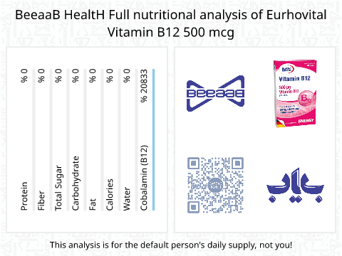 بياب تحلیل المغذيات الكامل Eurhovital Vitamin B12 500 mcg