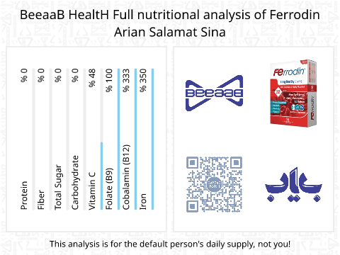 BeeaaB HealtH nutritional analysis of Ferrodin Arian Salamat Sina