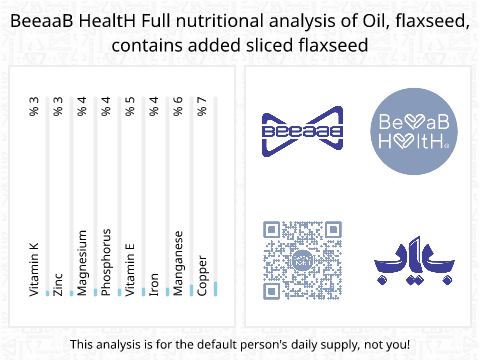 BeeaaB HealtH Analisi nutrizionale completa di Olio di semi di lino con semi di lino