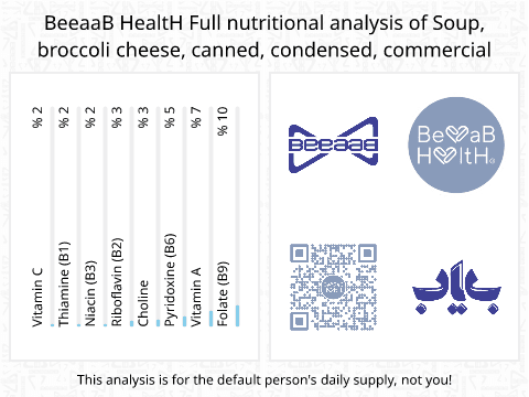 BeeaaB HealtH Analisi nutrizionale completa di Zuppa di formaggio e broccoli in scatola