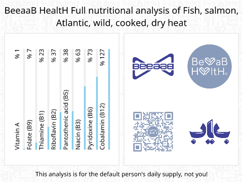 BeeaaB HealtH Analisi nutrizionale completa di Salmone selvaggio cotto a secco
