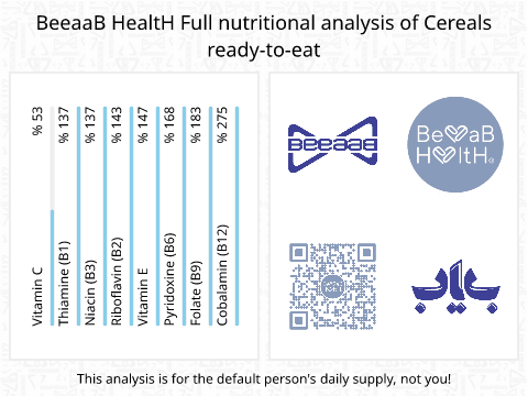 BeeaaB HealtH nutritional analysis of Cereals ready-to-eat