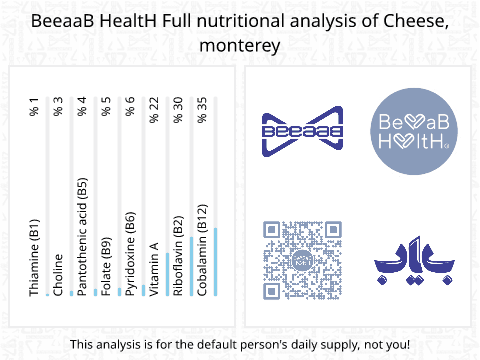 BeeaaB HealtH Analisi nutrizionale completa di Monterey Jack
