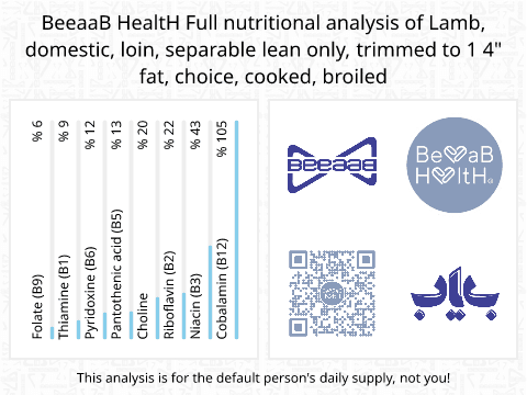 BeeaaB HealtH Analisi nutrizionale completa di Carne di agnello arrostita con grasso