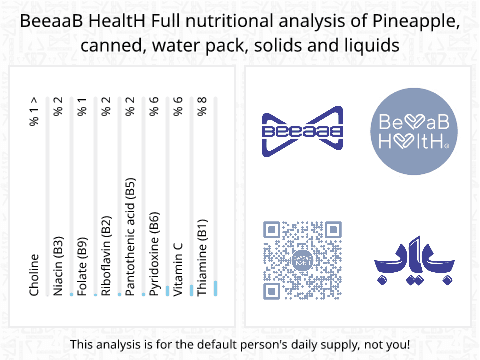 BeeaaB HealtH Analisi nutrizionale completa di Ananas in scatola in acqua