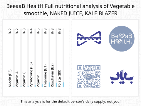 BeeaaB HealtH Analisi nutrizionale completa di Frullato di verdure, marca Nice Juice