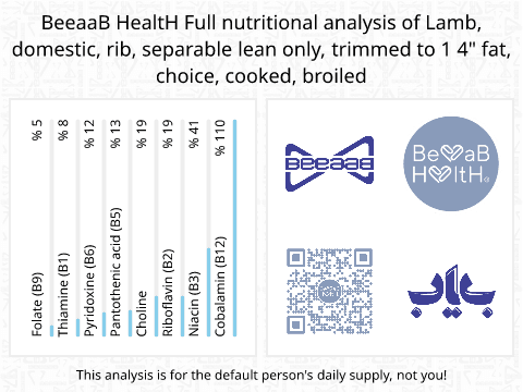 BeeaaB HealtH Analisi nutrizionale completa di Spalla d'agnello a pezzi brasata