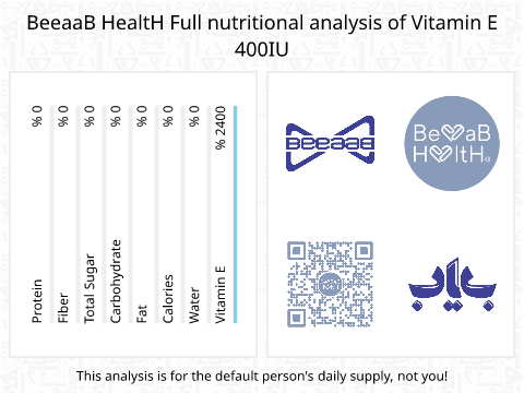 BeeaaB HealtH Analisi nutrizionale completa di Vitamin E 400IU