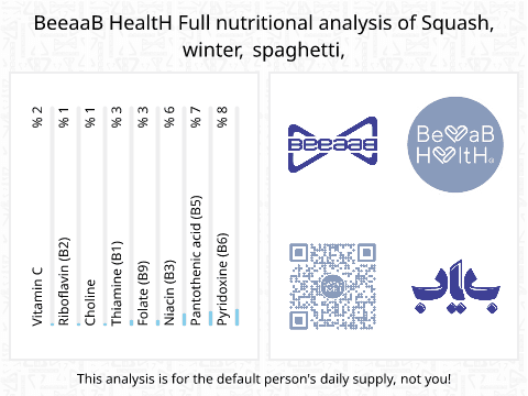 BeeaaB HealtH Analisi nutrizionale completa di Zucca spaghetti cruda