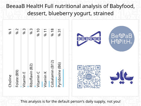 BeeaaB HealtH Analisi nutrizionale completa di Blueberry Puree with Yogurt Baby Food